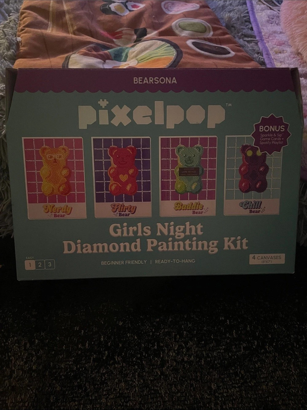Bearsona Pixelpop Girls Night Diamond Painting Kit Girls Night Diamond Painting
